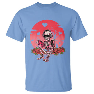 Anti Valentine's Day T Shirt Skeleton Gamer Video Game TS09 Carolina Blue Printyourwear