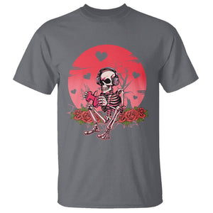 Anti Valentine's Day T Shirt Skeleton Gamer Video Game TS09 Charcoal Printyourwear