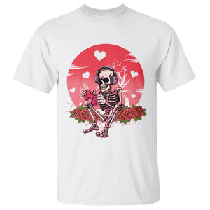 Anti Valentine's Day T Shirt Skeleton Gamer Video Game TS09 White Printyourwear