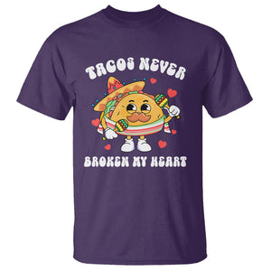 Anti Valentine's Day T Shirt Tacos Never Broke My Heart Funny Cinco De Mayo Party TS09 Purple Printyourwear