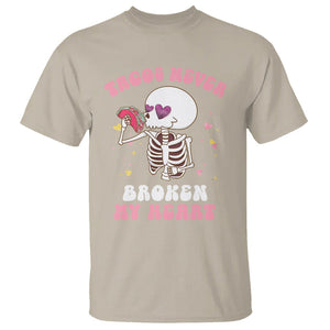 Anti Valentine's Day T Shirt Tacos Never Broke My Heart Skeleton Cinco De Mayo Party TS09 Sand Printyourwear