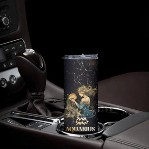 Aquarius Zodiac Skinny Tumbler Celestial Constellation Astrology Horoscope Galaxy TB02 Printyourwear