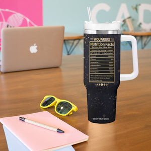 Aquarius Zodiac Tumbler With Handle Celestial Constellation Astrology Horoscope Galaxy TB02 Printyourwear