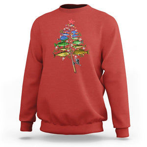 Aquatic Christmas Tree Fisherman Colorful Fish Sweatshirt TS09 Red Printyourwear