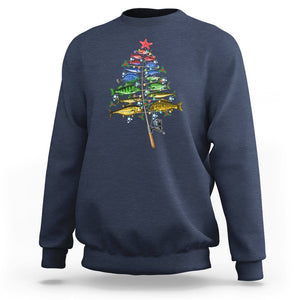 Aquatic Christmas Tree Fisherman Colorful Fish Sweatshirt TS09 Navy Printyourwear