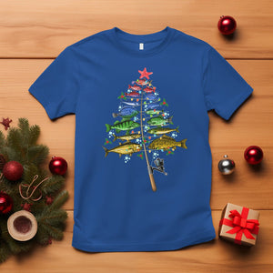 Aquatic Christmas Tree Fisherman Colorful Fish T Shirt TS09 Royal Blue Printyourwear