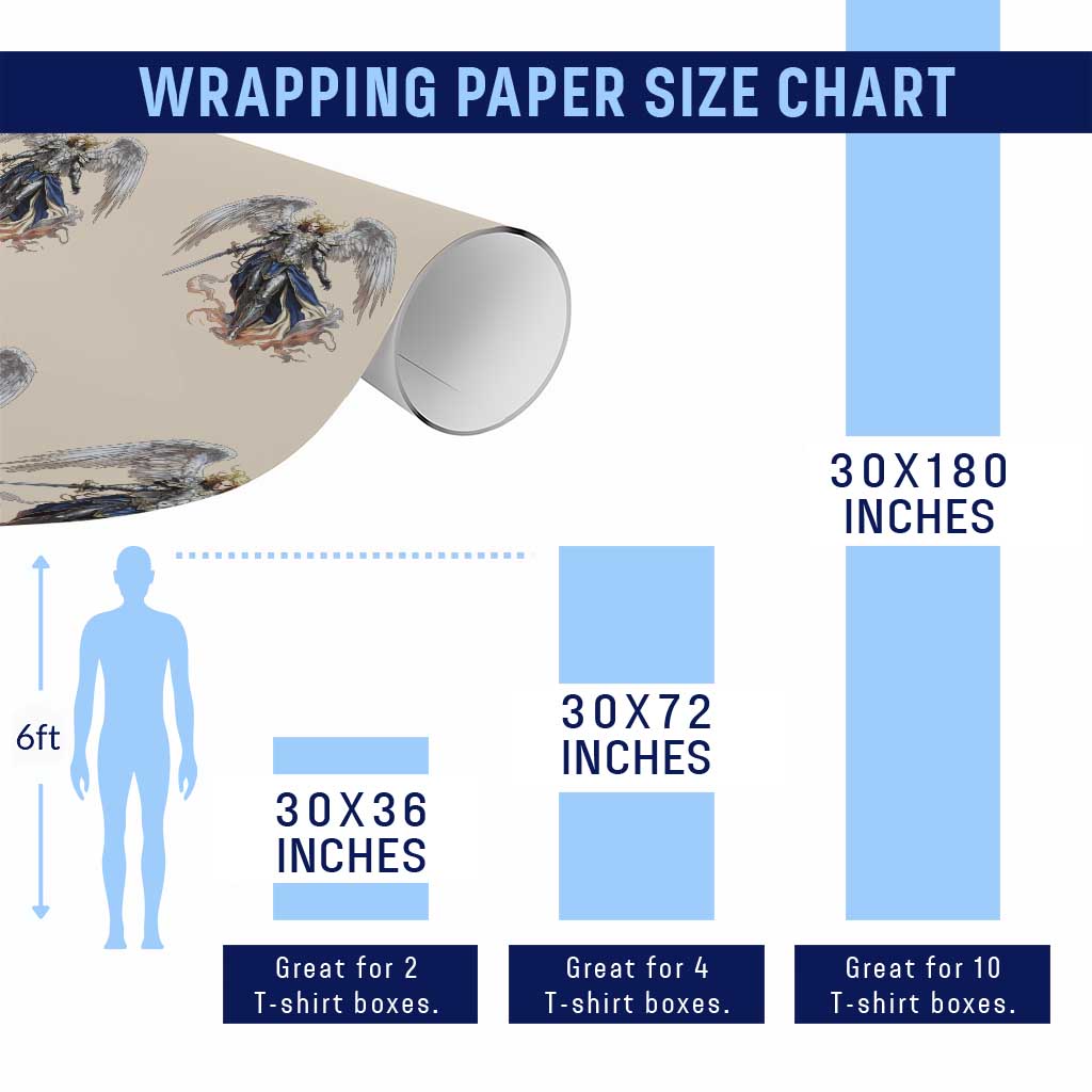 Archangel Saint Michael Warrior Wrapping Paper Roll Catholic Protection Gift TS12 Print Your Wear