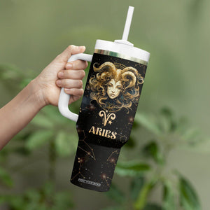 Aries Zodiac Tumbler With Handle Celestial Constellation Astrology Horoscope Galaxy TB02 Printyourwear