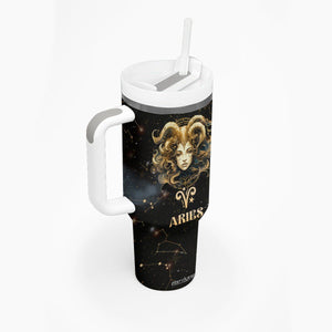 Aries Zodiac Tumbler With Handle Celestial Constellation Astrology Horoscope Galaxy TB02 Printyourwear