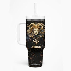 Aries Zodiac Tumbler With Handle Celestial Constellation Astrology Horoscope Galaxy TB02 Printyourwear