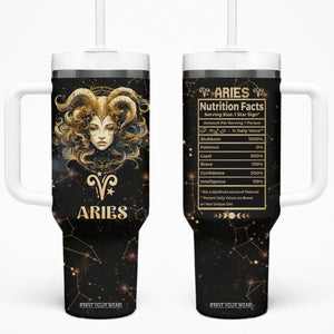 Aries Zodiac Tumbler With Handle Celestial Constellation Astrology Horoscope Galaxy TB02 One Size: 40 oz Black Printyourwear