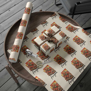 Arizona Map Blooming Cactus Flowers Gift Wrapping Paper Roll TS12 Beige Print Your Wear