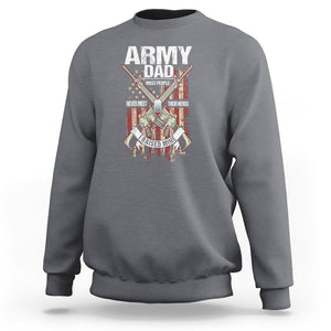 Army Dad Sweatshirt Most People Never Meet Their Heros I Raised Mine Father's Day TS09 Charcoal Print Your Wear