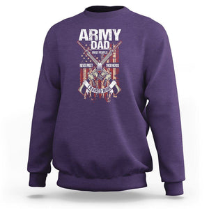 Army Dad Sweatshirt Most People Never Meet Their Heros I Raised Mine Father's Day TS09 Purple Print Your Wear