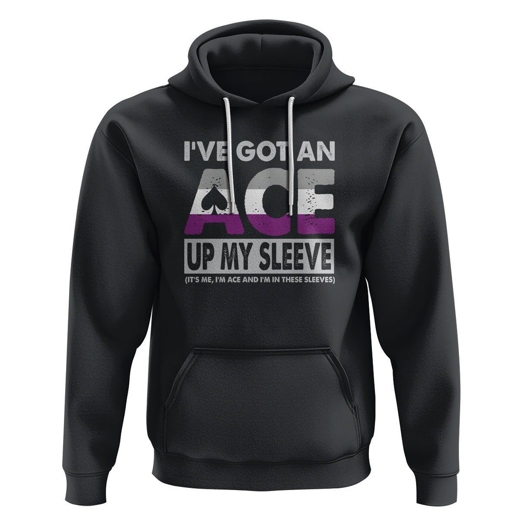 Asexual Hoodie It's Me I'm ACE And I'm In These Sleeves Asexuality LGBTQ TS09 Black Printyourwear