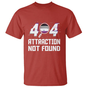 Asexual T Shirt Error 404 Attraction Not Found ACE Asexuality LGBTQ TS09 Red Printyourwear