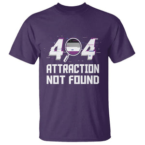 Asexual T Shirt Error 404 Attraction Not Found ACE Asexuality LGBTQ TS09 Purple Printyourwear