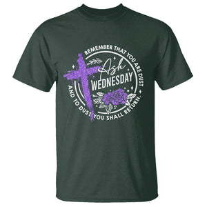 Ash Wednesday T Shirt Remember That You Are Dust Cross Catholic Lent Christian TS09 Dark Forest Green Printyourwear