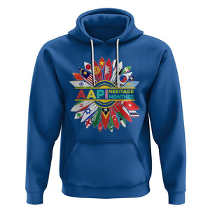 Asian American Hoodie AAPI Asian American And Pacific Islander Heritage Month Flags Sunflower TS02 Royal Blue Printyourwear