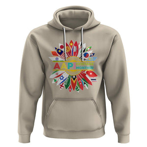 Asian American Hoodie AAPI Asian American And Pacific Islander Heritage Month Flags Sunflower TS02 Sand Printyourwear