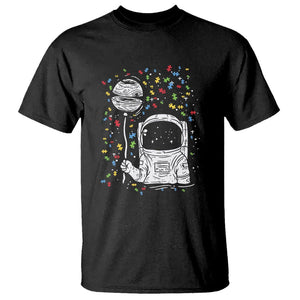 Astronaut Autism T Shirt TS01 Black Printyourwear