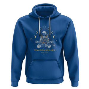 Astronaut Total Solar Eclipse 2024 Hoodie Meditating American Totality April 8 Galaxy Astronomy Lover TS02 Royal Blue Printyourwear