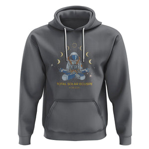 Astronaut Total Solar Eclipse 2024 Hoodie Meditating American Totality April 8 Galaxy Astronomy Lover TS02 Charcoal Printyourwear