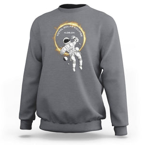 Astronaut Total Solar Eclipse 2024 Sweatshirt American Totality April 8 TS02 Charcoal Printyourwear