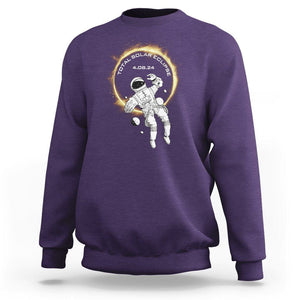 Astronaut Total Solar Eclipse 2024 Sweatshirt American Totality April 8 TS02 Purple Printyourwear