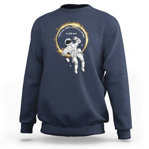 Astronaut Total Solar Eclipse 2024 Sweatshirt American Totality April 8 TS02 Navy Printyourwear