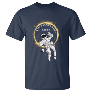 Astronaut Total Solar Eclipse 2024 T Shirt American Totality April 8 TS02 Navy Printyourwear