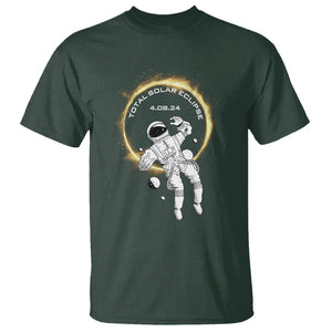 Astronaut Total Solar Eclipse 2024 T Shirt American Totality April 8 TS02 Dark Forest Green Printyourwear