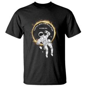 Astronaut Total Solar Eclipse 2024 T Shirt American Totality April 8 TS02 Black Printyourwear