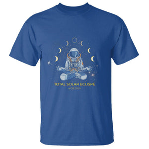 Astronaut Total Solar Eclipse 2024 T Shirt Meditating American Totality April 8 Galaxy Astronomy Lover TS02 Royal Blue Printyourwear