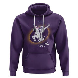 Astronaut Total Solar Eclipse Hoodie Riding Unicorn Astronomy Lover TS02 Purple Printyourwear