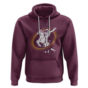 Astronaut Total Solar Eclipse Hoodie Riding Unicorn Astronomy Lover TS02 Maroon Printyourwear