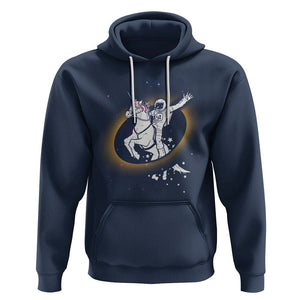 Astronaut Total Solar Eclipse Hoodie Riding Unicorn Astronomy Lover TS02 Navy Printyourwear