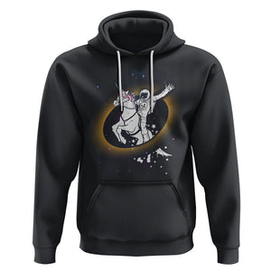 Astronaut Total Solar Eclipse Hoodie Riding Unicorn Astronomy Lover TS02 Black Printyourwear