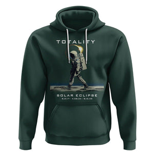 Astronaut Total Solar Eclipse Hoodie Walking American Totality Thrice In A Lifetime 2017 2024 2045 TS02 Dark Forest Green Printyourwear