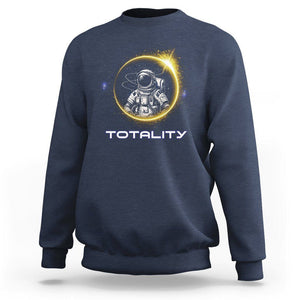 Astronaut Total Solar Eclipse Sweatshirt Totality Astronomy Lover TS02 Navy Printyourwear