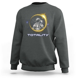 Astronaut Total Solar Eclipse Sweatshirt Totality Astronomy Lover TS02 Dark Heather Printyourwear