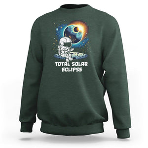 Astronaut Total Solar Eclipse Sweatshirt TS02 Dark Forest Green Printyourwear