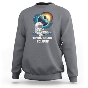 Astronaut Total Solar Eclipse Sweatshirt TS02 Charcoal Printyourwear