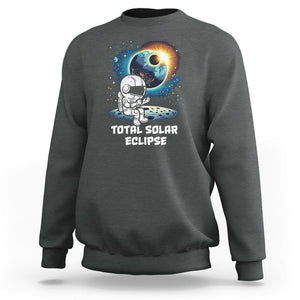 Astronaut Total Solar Eclipse Sweatshirt TS02 Dark Heather Printyourwear