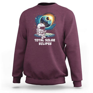 Astronaut Total Solar Eclipse Sweatshirt TS02 Maroon Printyourwear