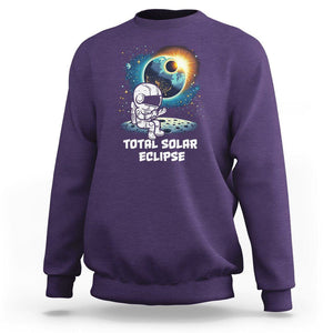 Astronaut Total Solar Eclipse Sweatshirt TS02 Purple Printyourwear