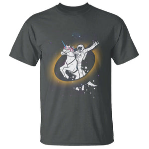 Astronaut Total Solar Eclipse T Shirt Riding Unicorn Astronomy Lover TS02 Dark Heather Printyourwear