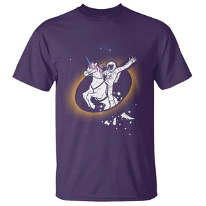 Astronaut Total Solar Eclipse T Shirt Riding Unicorn Astronomy Lover TS02 Purple Printyourwear