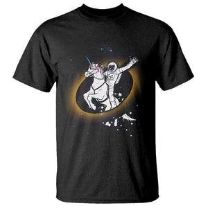 Astronaut Total Solar Eclipse T Shirt Riding Unicorn Astronomy Lover TS02 Black Printyourwear