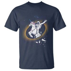 Astronaut Total Solar Eclipse T Shirt Riding Unicorn Astronomy Lover TS02 Navy Printyourwear